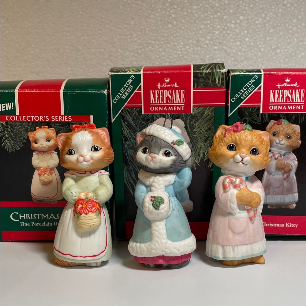 Hallmark Christmas Kitty Ornaments